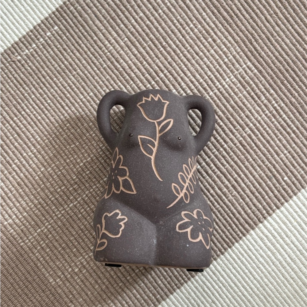 Urban Outfitters Female Body Ceramic Vase with Floral Design
